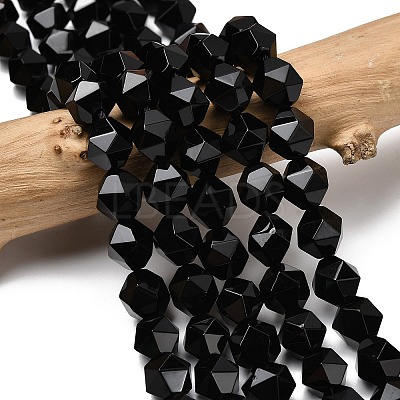 Natural Black Onyx Beads Strands G-Z119-A04-03-1