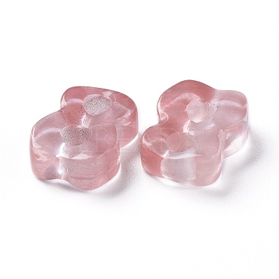 2-Hole Synthetic Cherry Quartz Glass Buttons G-L553-59-1