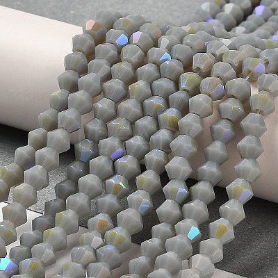 Opaque Solid Color Imitation Jade Glass Beads Strands GLAA-F029-P4mm-D14-1