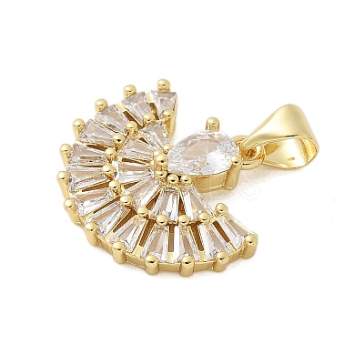 Brass Micro Pave Cubic Zirconia Pendants KK-P293-25A-G-1