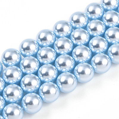 Baking Paint Pearlized Glass Pearl Bead Strands HY-N002-8mm-A05-1
