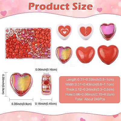 240Pcs 6 Styles Opaque Acrylic Beads SACR-FS0001-41-1