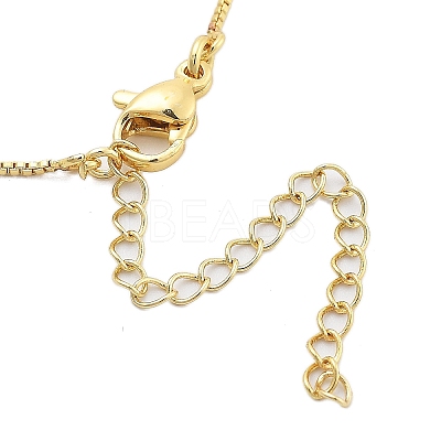 Brass & Plastic Pearl Letter Pendant Box Chain Necklaces for Women NJEW-U017-01G-21-1