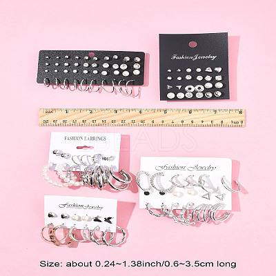 5 Sets 5 Colors Alloy Hoop Earring Sets EJEW-FS0001-23B-1