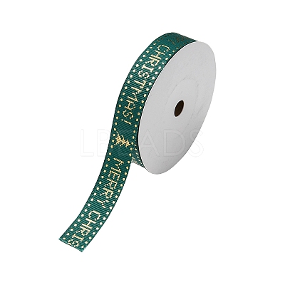 Flat Christmas Theme Polyester Grosgrain Ribbon OCOR-YWC0001-01A-03-1