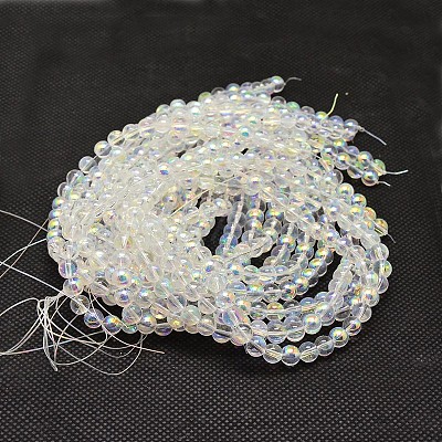 Imitate Austrian Crystal Electroplate Glass Round Bead Strands GLAA-F030-10mm-B01-1