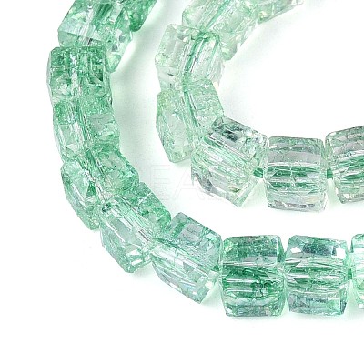Crackle Transparent Glass Beads Strands GLAA-N062-6mm-03-1