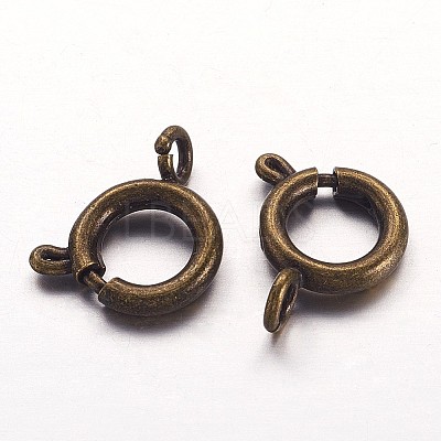 Brass Spring Ring Clasps X-KK-H418-AB-1