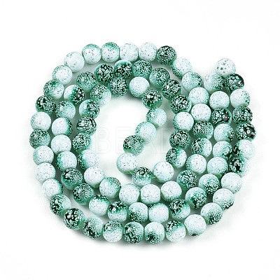Transparent Baking Paint Glass Beads Strands DGLA-N009-10mm-06-1