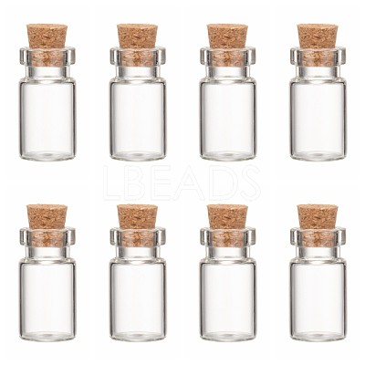 Glass Wishing Bottle Bead Containers X-CON-Q014-1