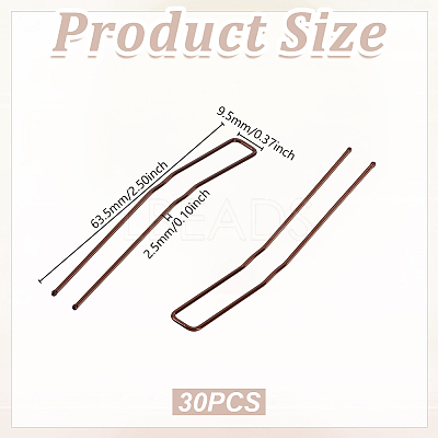 30Pcs Spray Painted 304 Stainless Steel Hair Forks for Women OHAR-GA0001-12B-1