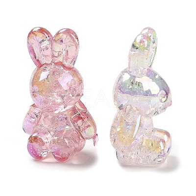 UV Plating Transparent Rainbow Iridescent Acrylic Beads TACR-R001-04A-1