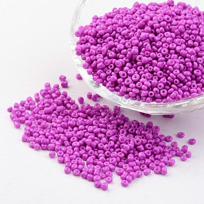 8/0 3mm Baking Paint Glass Seed Beads Loose Spacer Beads X-SEED-S002-K21-1