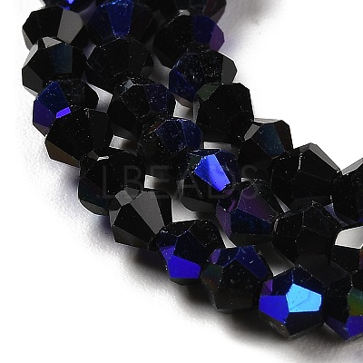 Opaque Solid Color Electroplate Glass Beads Strands EGLA-A039-P4mm-L17-1