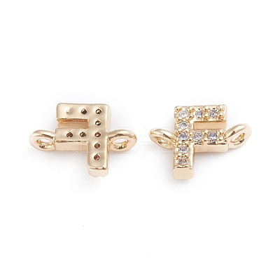 Brass Micro Pave Cubic Zirconia Links Connectors X-ZIRC-I042-16G-F-1
