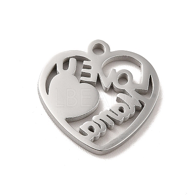 Non-Tarnish Mother's Day Theme 304 Stainless Steel Pendants LS-STAS-E171-03P-07-1