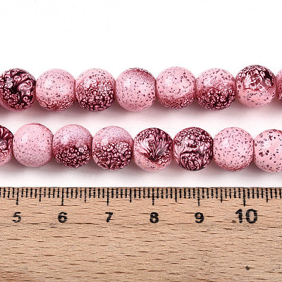 Transparent Baking Paint Glass Beads Strands DGLA-N009-10mm-03-1