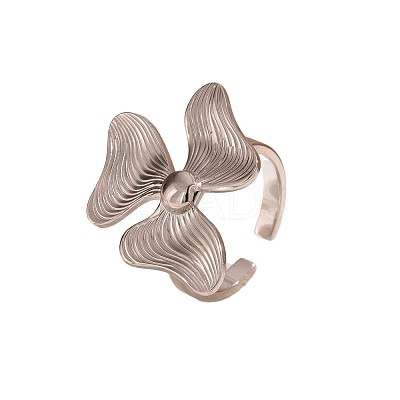 304 Stainless Steel Open Cuff Rings for Women WGC482B-02-1
