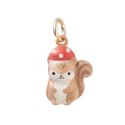 Brass Enamel Pendants KK-CBAE20A-01K-G-1