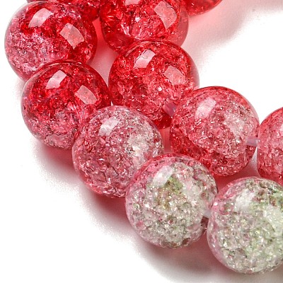 Spray Painted Crackle Glass Beads Strands DGLA-C002-8mm-06-1