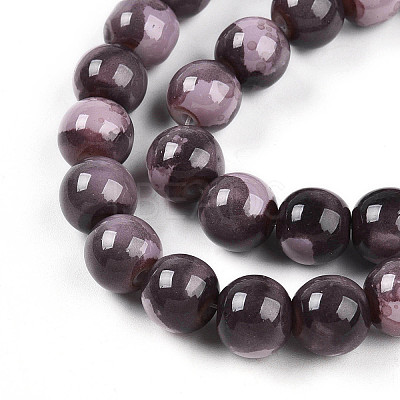Baking Paint Glass Beads Strands DGLA-N003-10mm-C09-1