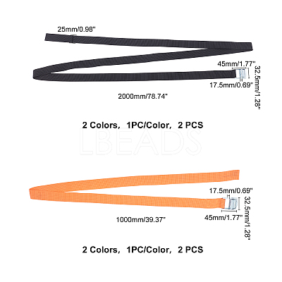 4Pcs 2 Colors Nylon Fixed Strap AJEW-GA0003-50-1