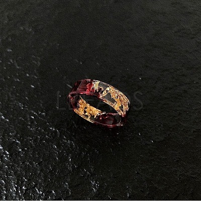 Gold Foil Resin Finger Rings WGDC7A7-01-1