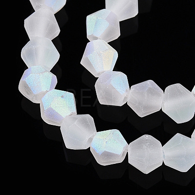 Imitate Austrian Crystal Bicone Frosted Glass Beads Strands LS-GLAA-F029-TM3mm-A13-1