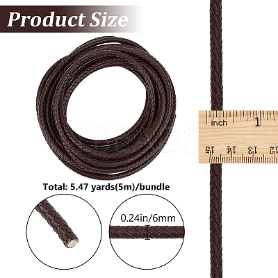 5M Braided Leather Cord with Core WL-BBC0001-01C-01-1
