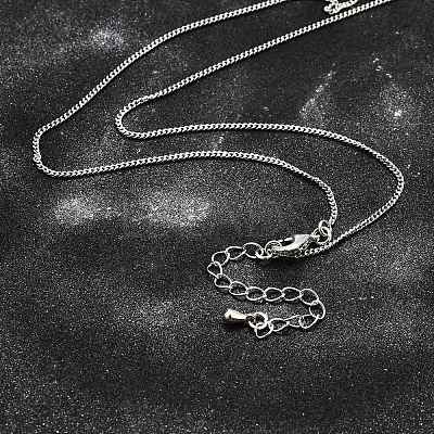 Long-Lasting Plated Brass Curb Chain Necklaces NJEW-K112-07P-NF-1