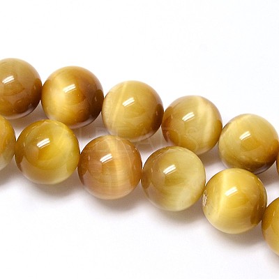 Natural Gold Tiger Eye Beads Strands X-G-C076-4mm-1AA-1