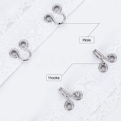 Steel Hook Buckles FIND-WH0082-91B-1