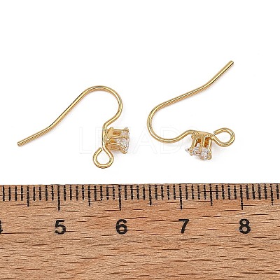 SHEGRACE Brass Pave Cubic Zirconia Earring Findings XGRQ4S738-740G-1