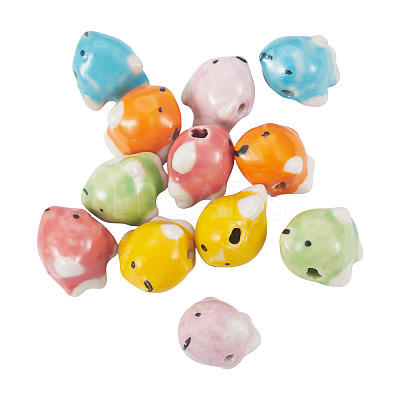 12Pcs 6 Colors Handmade Porcelain Beads for Necklaces Bracelets Making PORC-TA0001-22-1