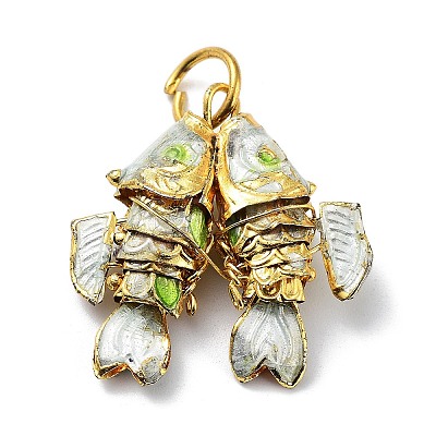 Brass Cloisonne Pendants KK-P251-A01-G-1