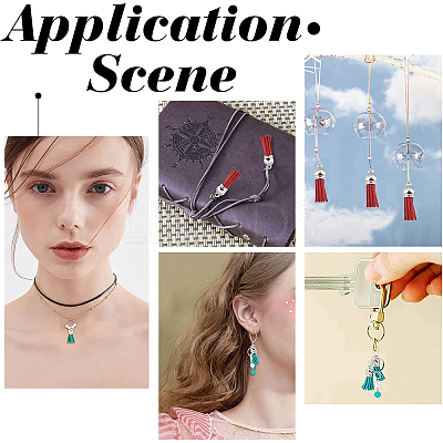 100Pcs Faux Suede Tassel Pendant Decorations FIND-SC0002-29A-1