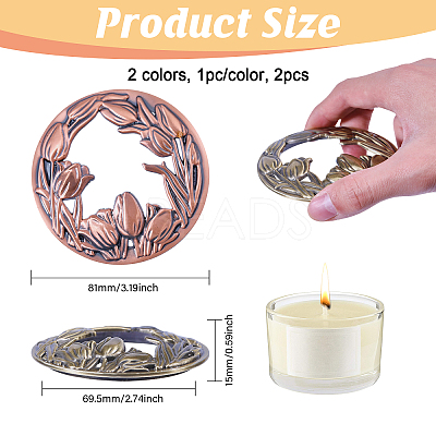 2Pcs 2 Styles Zinc Alloy Cover FIND-GL0002-14-1