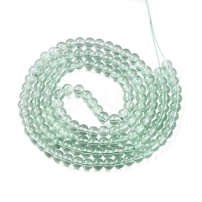 Baking Paint Transparent Glass Beads Strands DGLA-N006-6mm-08-1