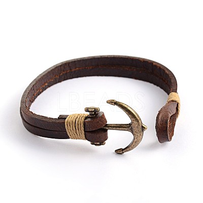 Leather Multi-Strand Bracelets BJEW-P128-35-1
