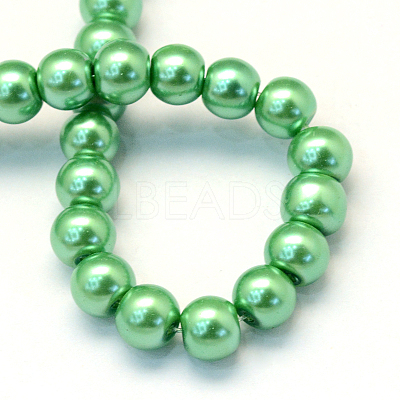 Baking Paint Pearlized Glass Pearl Round Bead Strands X-HY-Q003-4mm-69-1