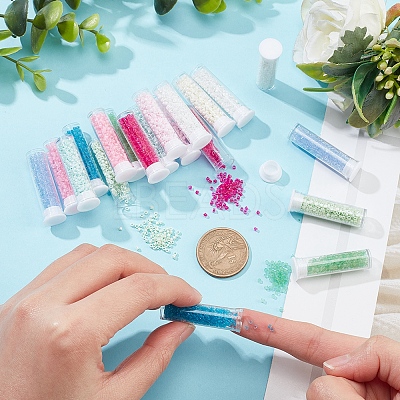 3500Pcs 10 Colors Glass Cylinder Beads SEED-NB0001-78-1