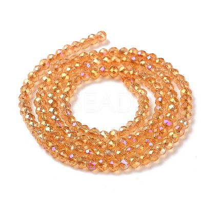 Electroplate Transparent Glass Beads Strands GLAA-H021-01B-FR06-1