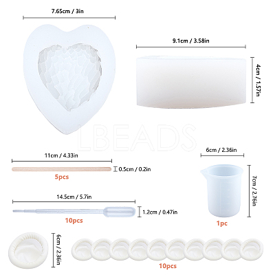 Heart Jewelry Tray Silicone Molds DIY-SC0010-30-1