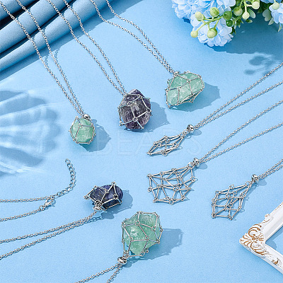 12Pcs 3 Styles Alloy Empty Macrame Pouch Pendant Iron Cable Chain Slider Necklace Making NJEW-GO0001-25-1