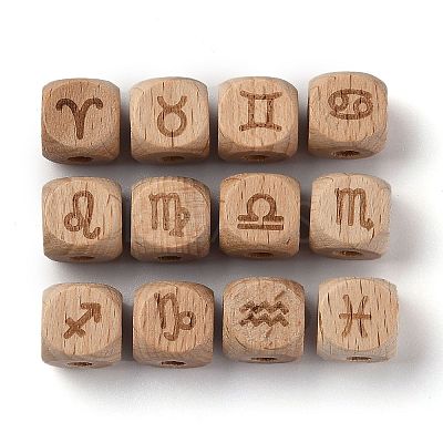 Natural Wood Constellation Beads WOOD-M002-07-1