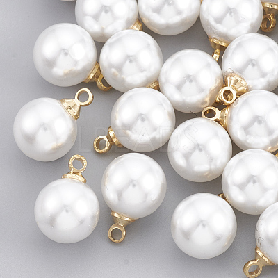 ABS Plastic Imitation Pearl Charms KK-T035-60-1