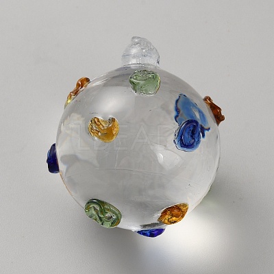 Round Glass Ceiling Fan Pull Chain Decoration GLAA-WH0039-40B-1