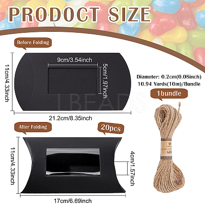 20Pcs Paper Pillow Boxes CON-BC0002-38B-1