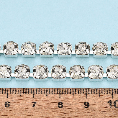 Brass Rhinestone Strass Chains CHC-T001-SS28-01S-1
