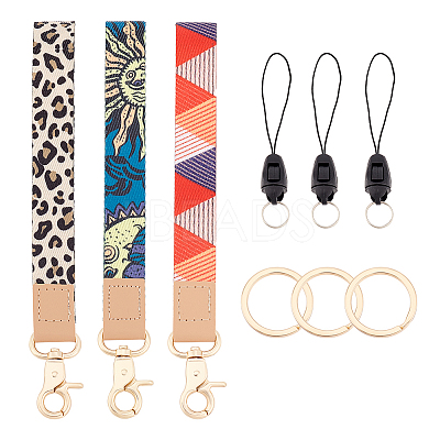 3 Sets 3 Colors PU Leather Mobile Straps AJEW-HY0001-63-1